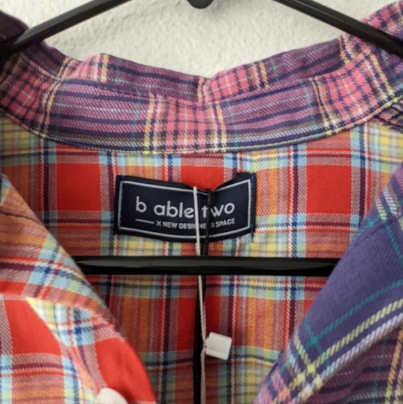 NWT B.A.T Button Up Mixed Plaid Long Sleeve Shirt - Picture 9 of 13